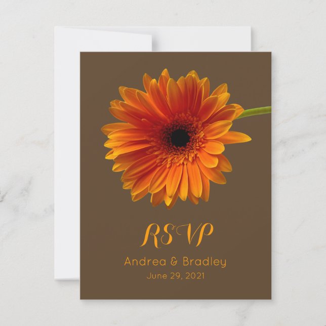 Orange Gerbera Daisy Response Card (Front)