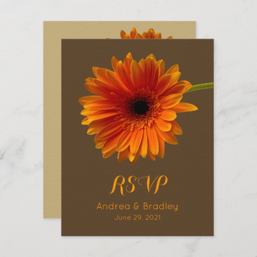 Orange Gerbera Daisy Response Card Zazzle