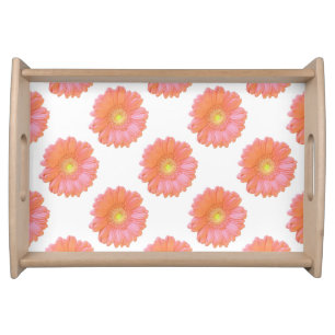 Orange gerbera daisy serving tray