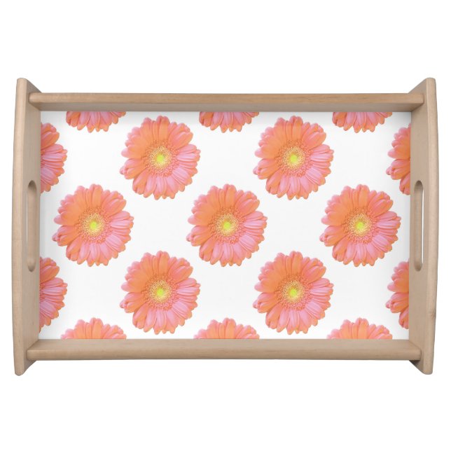 Orange gerbera daisy serving tray (Front)