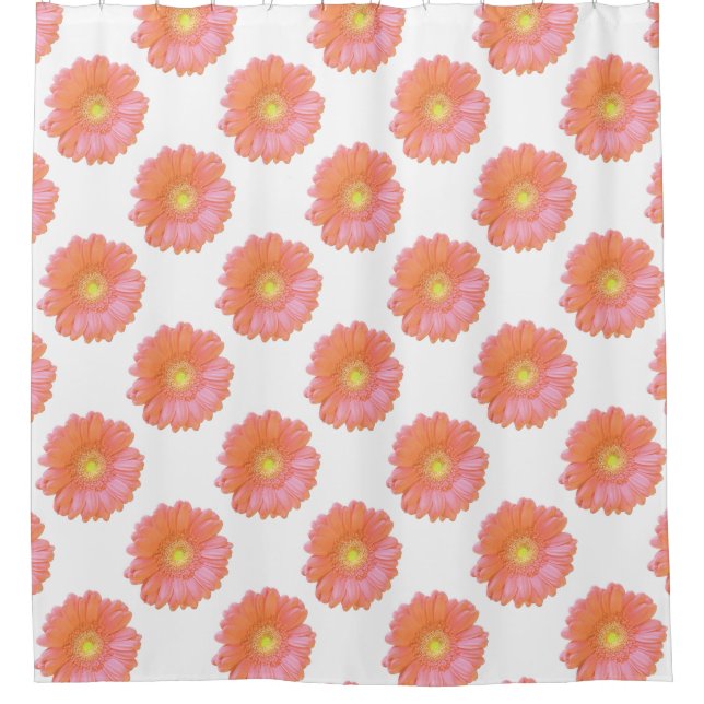Orange gerbera daisy shower curtain (Front)