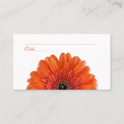 Customizable Orange Gerbera Daisy Special Occasion Place Cards Business Card Templates