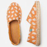 Orange Ghost Doodle Pattern Espadrilles
