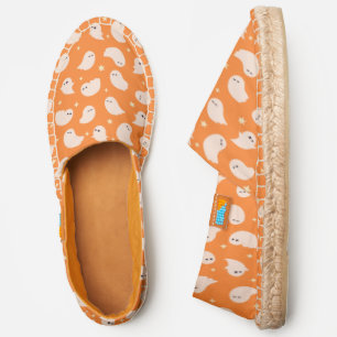 Orange Ghost Doodle Pattern Espadrilles