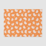 Orange Ghost Doodle Pattern Tissue Paper