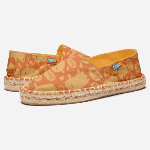 Orange Ghost Halloween Pattern Espadrilles