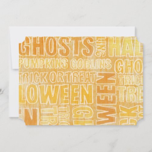 Orange GhostsGoblins Halloween Party Invitation