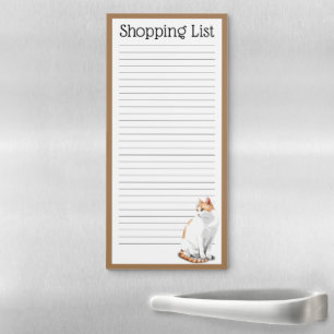 Orange Ginger and White Cat  Personalized Magnetic Notepad