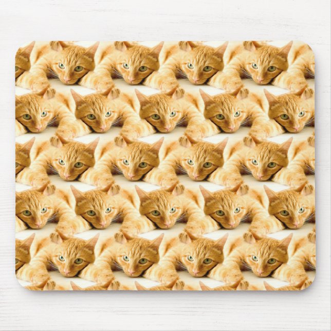 Orange Ginger Cat Pattern Mouse Pad (Front)