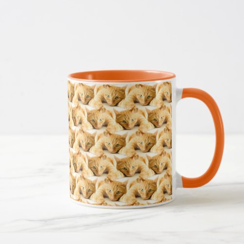Orange Ginger Cat Pattern Mug