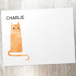 Orange Ginger Cat Personalized Notepad<br><div class="desc">Featuring a fun watercolor orange or ginger cat,  perfect for animal lovers.  Change the name to personalize. Original art by Nic Squirrell.</div>