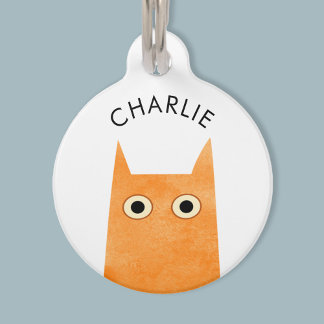 Orange Ginger Cat Pet ID Tag