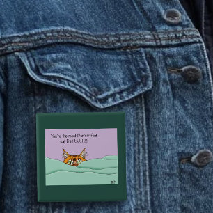 Orange Ginger Purple Cute Cat Dad Father’s Day Button