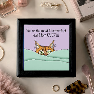 Orange Ginger Purple Cute Cat Mom Mother’s Day Gift Box