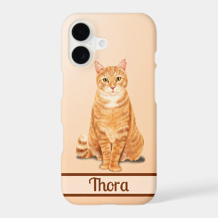 Orange Ginger Tabby Cat Personalized iPhone 17 Case