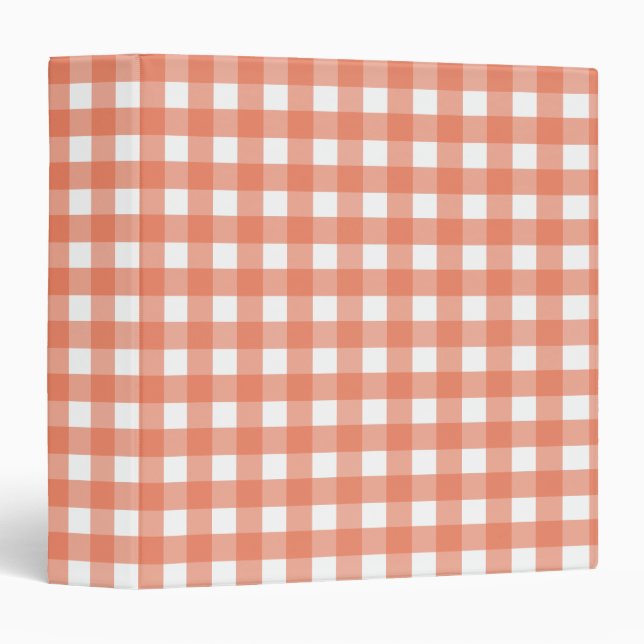Orange gingham 3 ring binder (Front/Spine)