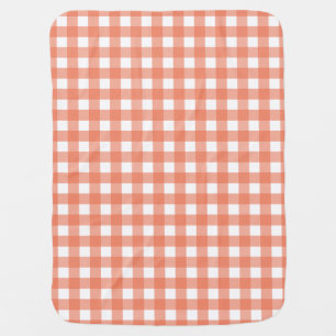 Orange gingham baby blanket