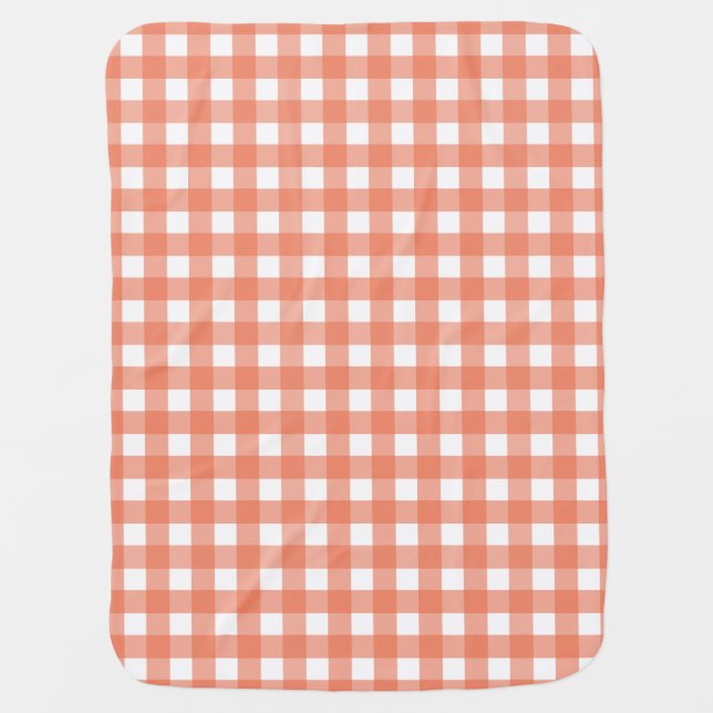 Orange gingham baby blanket (Front)