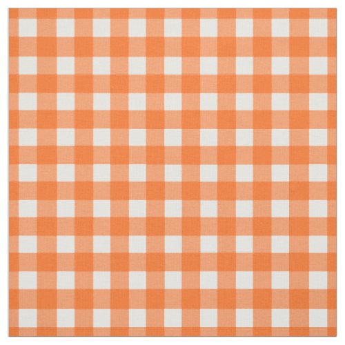 Orange Gingham Check Fabric