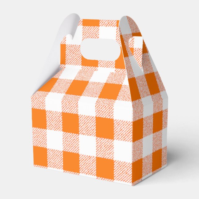 orange gingham check favor boxes (Front Side)