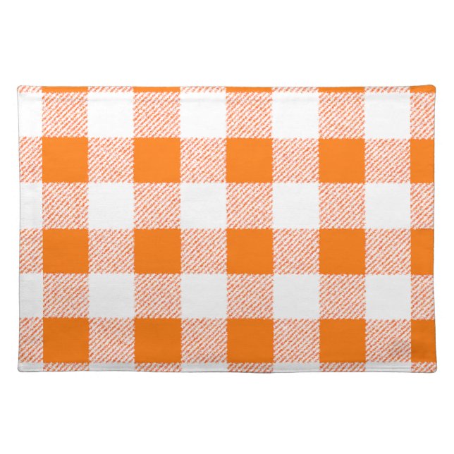 orange gingham check placemat (Front)
