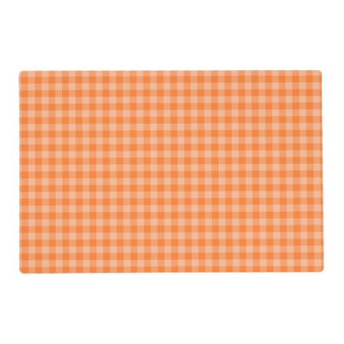Orange Gingham Checked Pattern Placemat