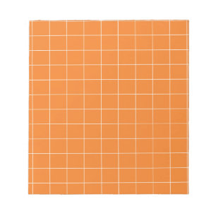 Orange Gingham Checkered Classic Stationary Notepad