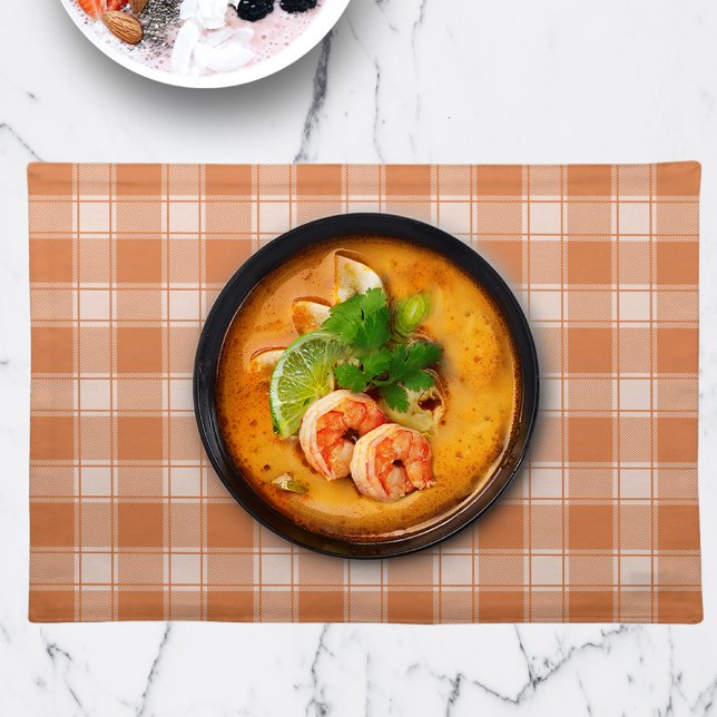 Orange Gingham Fall Autumn Cloth Placemat (Creator Uploaded)