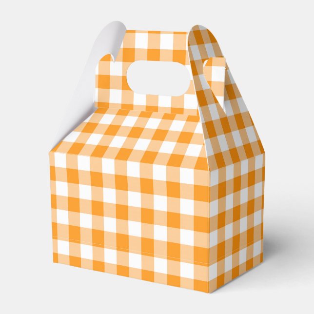 Orange Gingham Favor Box (Front Side)