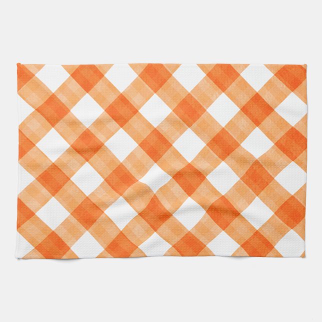 Orange Gingham Kitchen Towel (Horizontal)