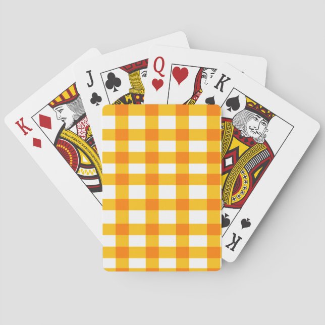 Orange Gingham Poker Cards (Back)
