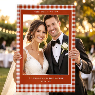 Orange Gingham Selfie Frame Photo Prop