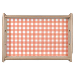 Orange gingham serving tray