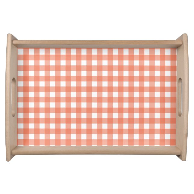 Orange gingham serving tray (Front)