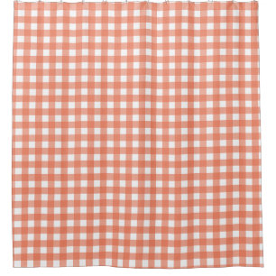 Orange gingham shower curtain