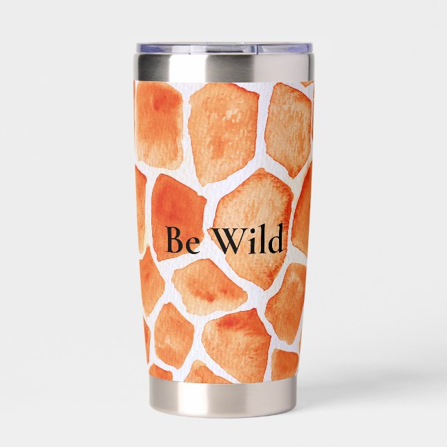 Orange Giraffe Animal Print Insulated Tumbler (Front)