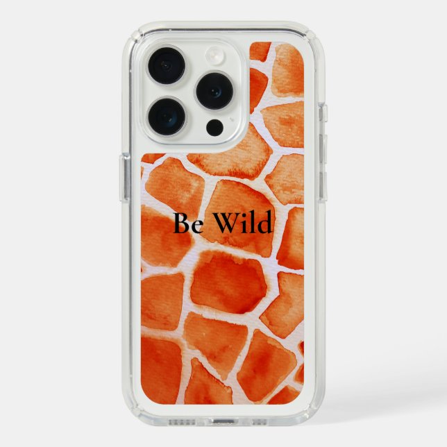 Orange Giraffe Animal Print Speck iPhone Case (Front (White Titanium))