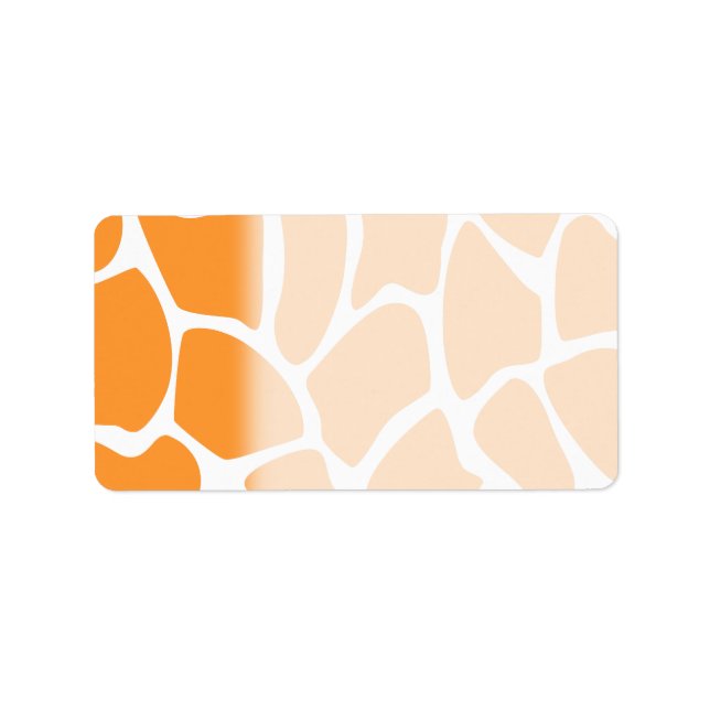 Orange Giraffe Print Pattern. Label (Front)