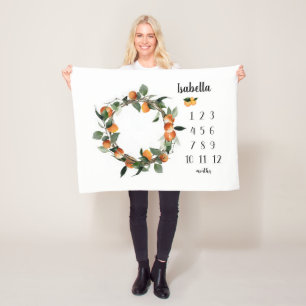 Orange Girl Milestone Blanket, Oranges Monthly Bab