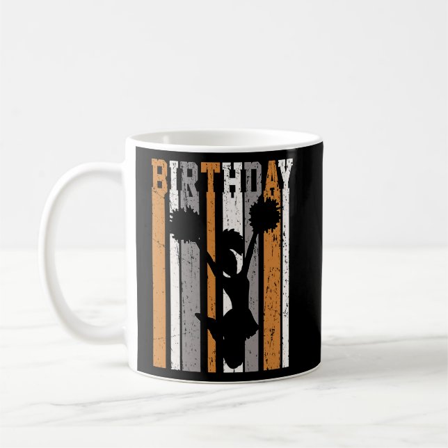 Orange Girls Cheerleading Birthday Retro Colorful  Coffee Mug (Left)