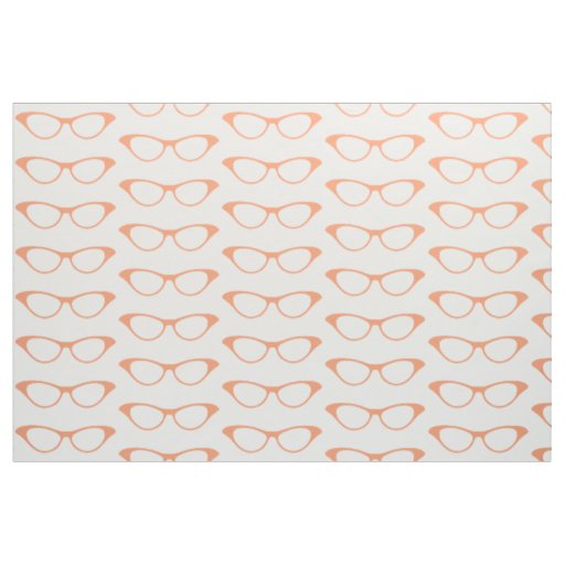 Orange Girly Geek Glasses Fabric