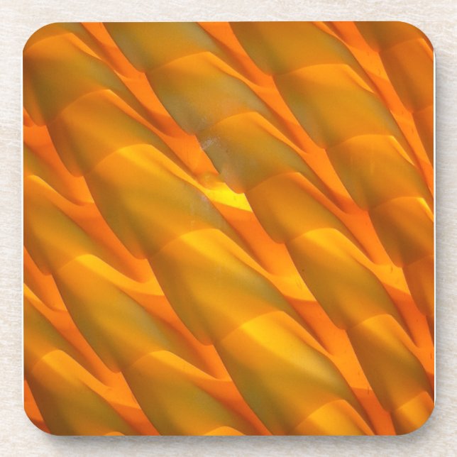 Orange Glass Light Shade Beverage Coaster (Front)