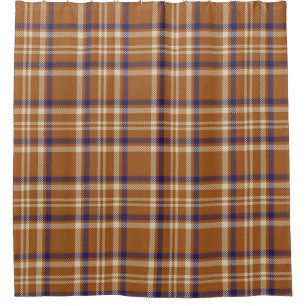 Orange Glen Plaid textured seamless patternabstrac Shower Curtain