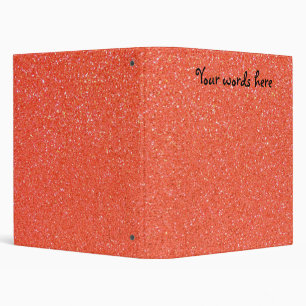 Orange glitter 3 ring binder