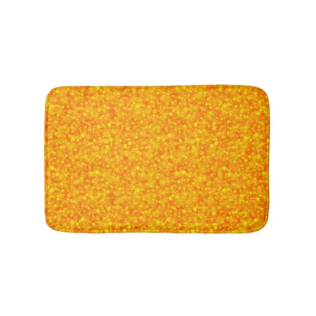 Orange Glitter And Sparkles Pattern Bathroom Mat (Front)