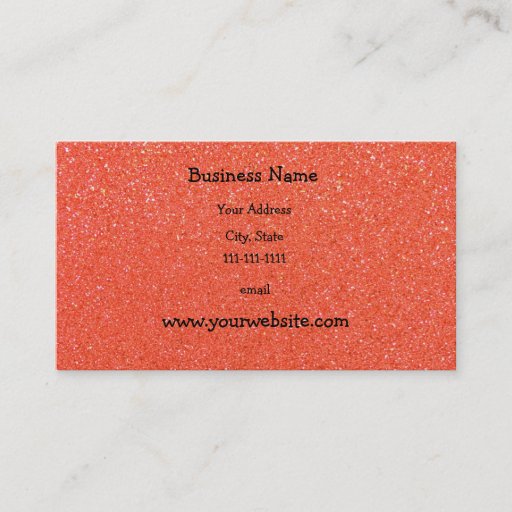 Customizable Orange glitter business card