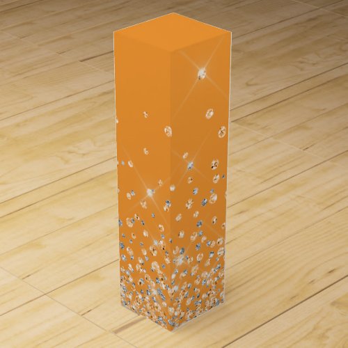 Orange glitter glam shimmer sparkles classy wine box