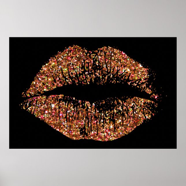 Orange Glitter Lips Poster (Front)