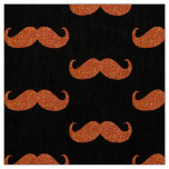 Orange Glitter Mustache #2 Fabric