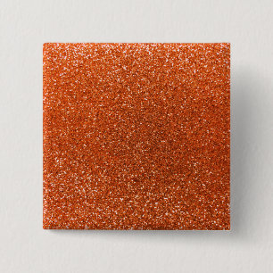Orange glitter pinback button